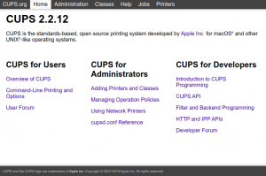 CUPS Web User Interface